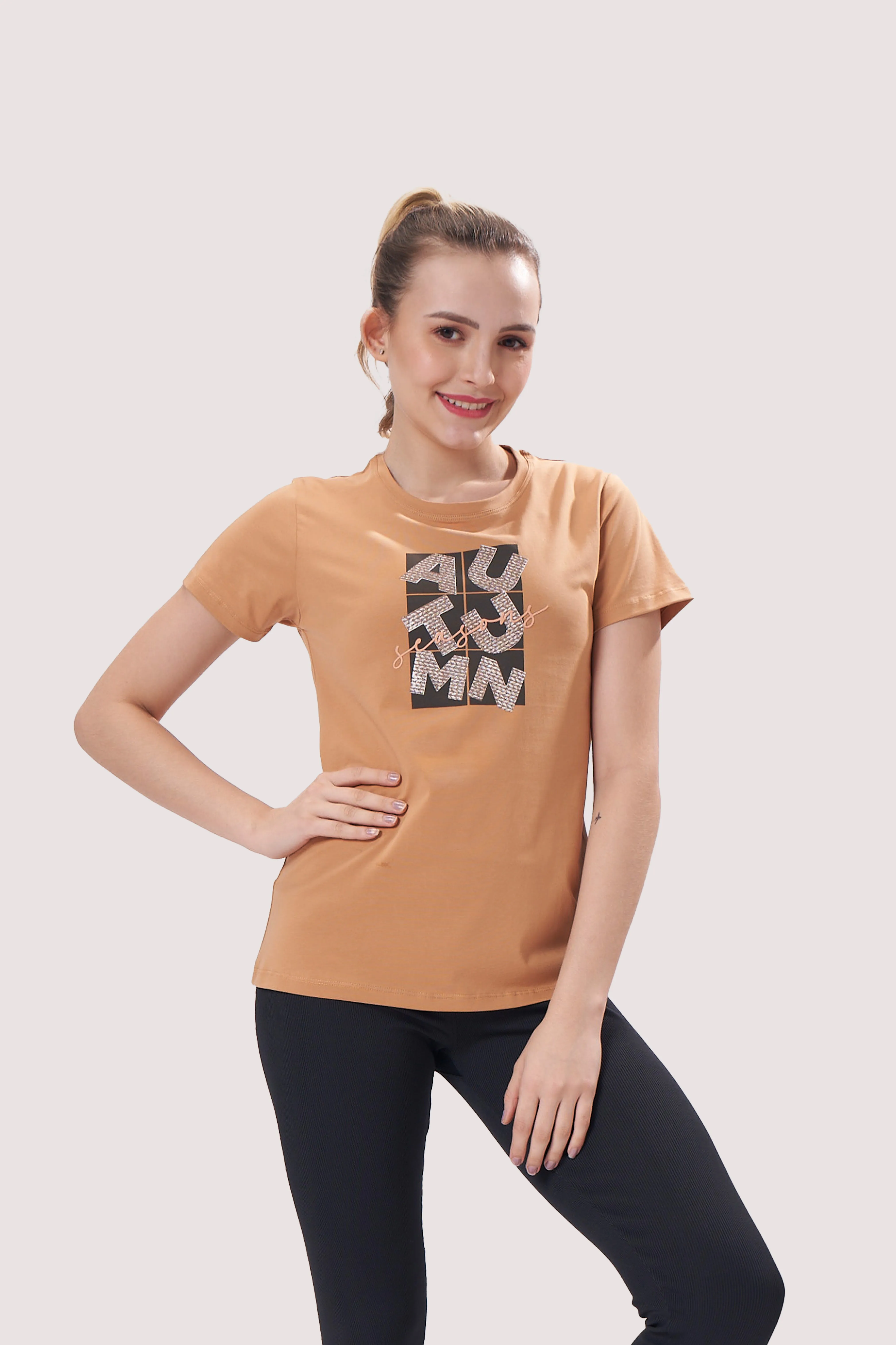 Women’s Cotton T-Shirt: Stylish Half-Sleeve for All-Day Comfort and Active Living