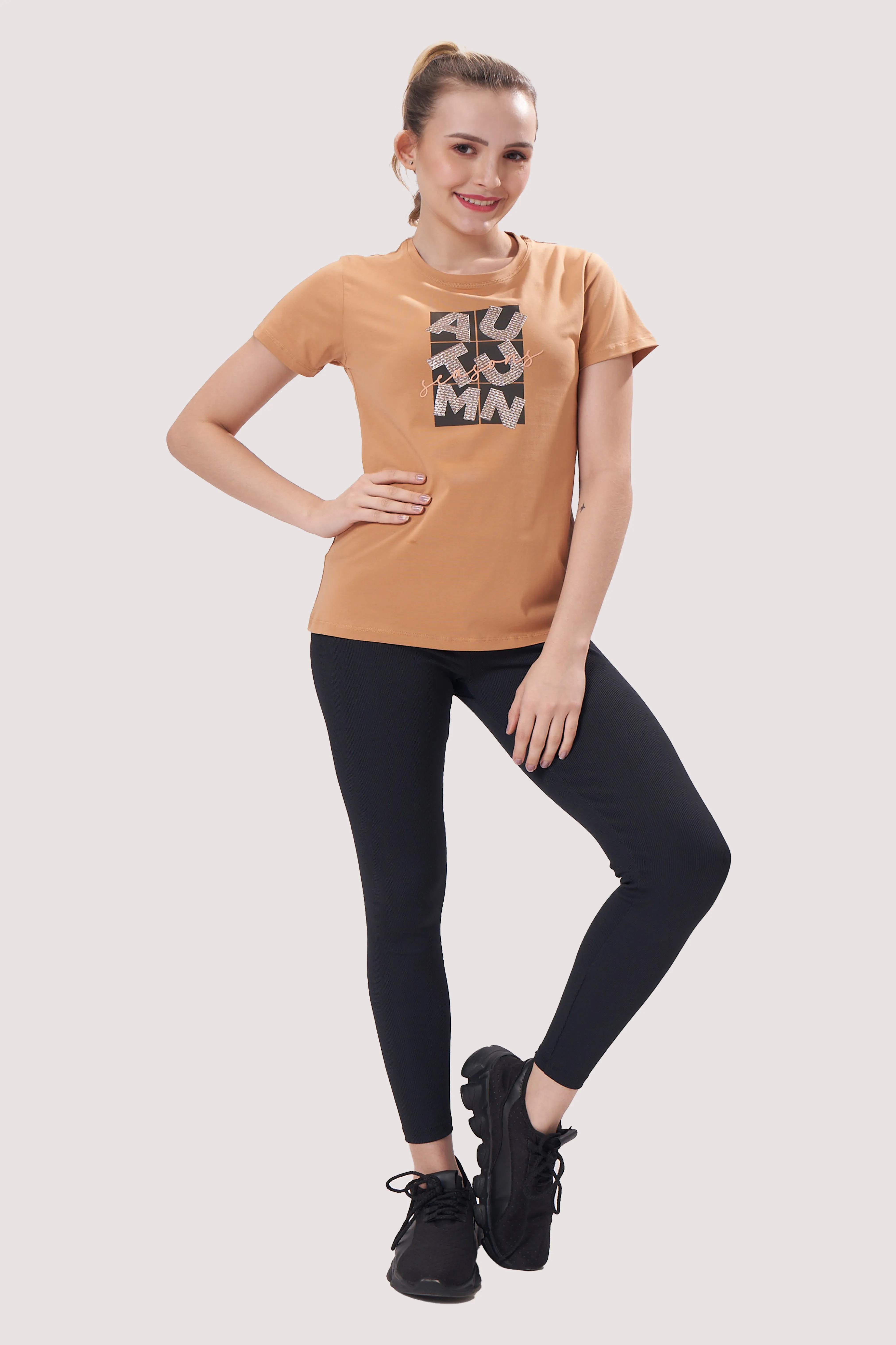 Women’s Cotton T-Shirt: Stylish Half-Sleeve for All-Day Comfort and Active Living