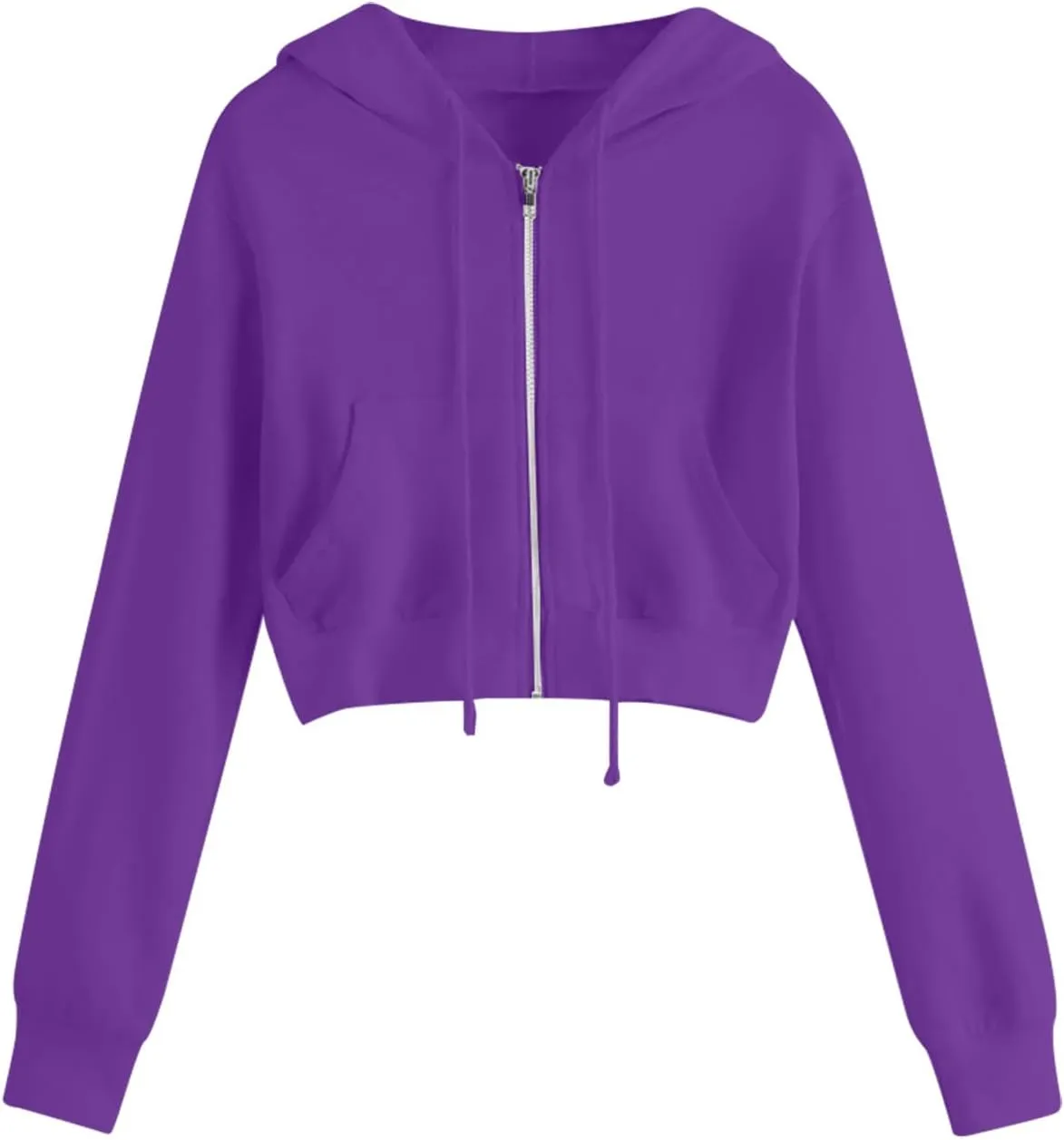 Womens Cropped Hoodie Zip Up Hoodies Jackets Zipper Long Sleeve Sweatshirts Fall Trendy 2024 Y2K Fashion Clothes