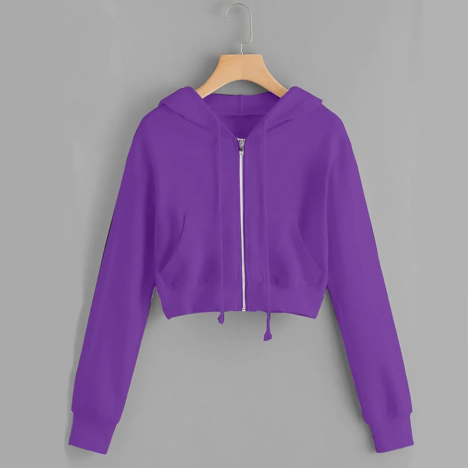 Womens Cropped Hoodie Zip Up Hoodies Jackets Zipper Long Sleeve Sweatshirts Fall Trendy 2024 Y2K Fashion Clothes