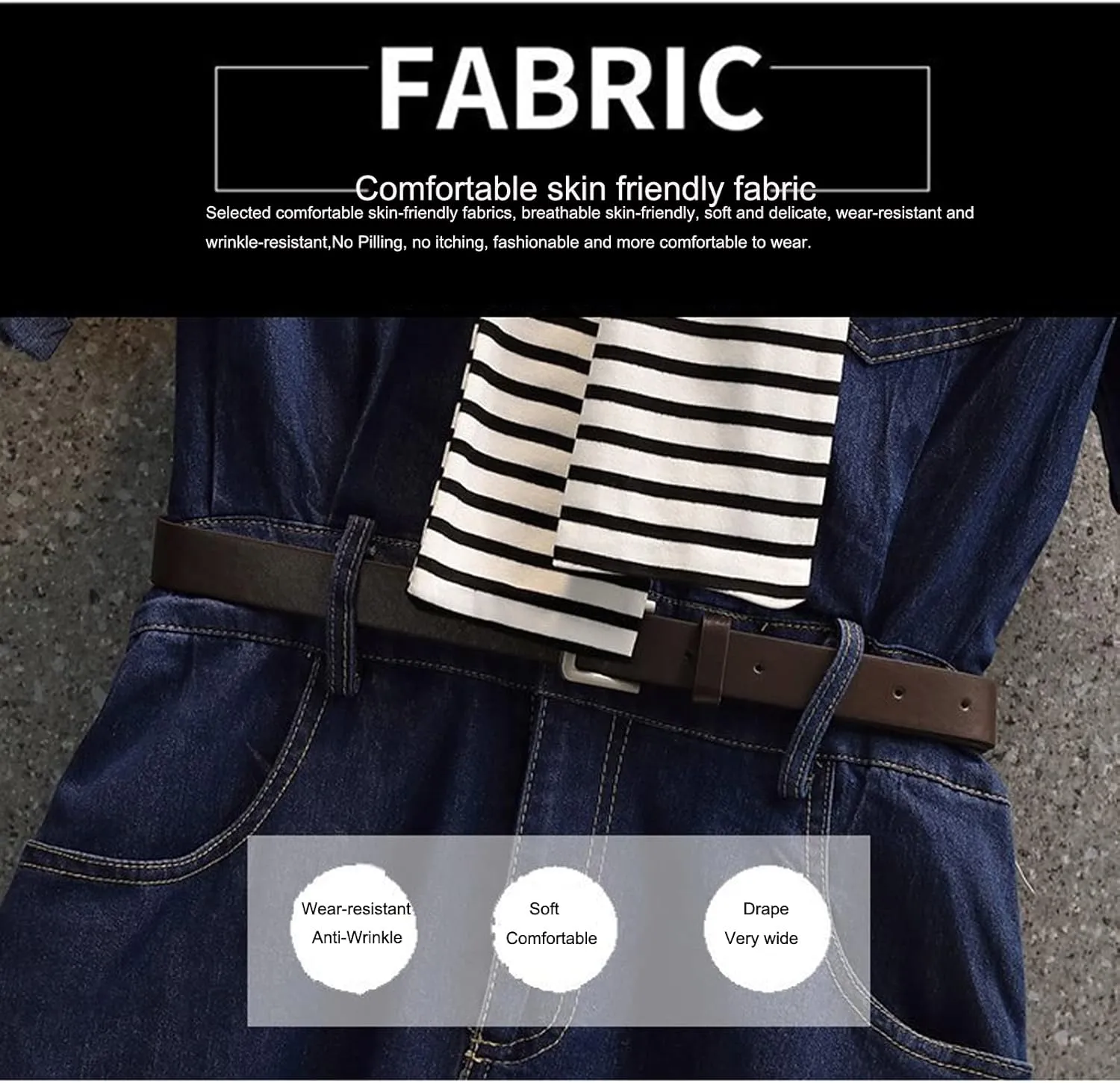 Women's Denim Shirt Dress Retro high Waisted A-line Denim Skirt Single Button Casual Denim Skirt