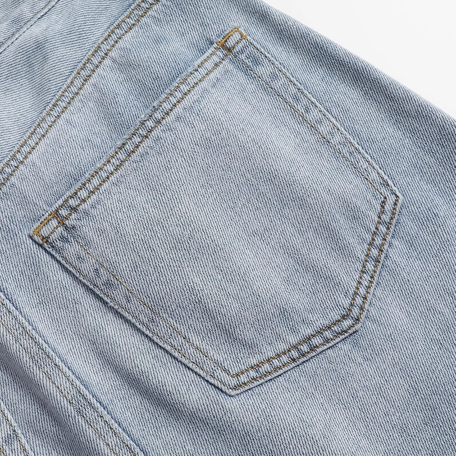 Women's Extra Long Pencil Denim Skirt Casual High Waist A-Line Denim Skirt