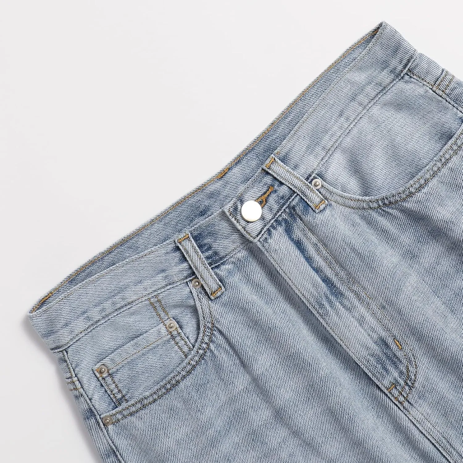 Women's Extra Long Pencil Denim Skirt Casual High Waist A-Line Denim Skirt