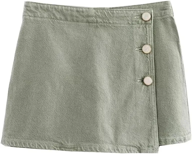 Women's High Waisted Denim Half-Body Style Denim Skirt Pants