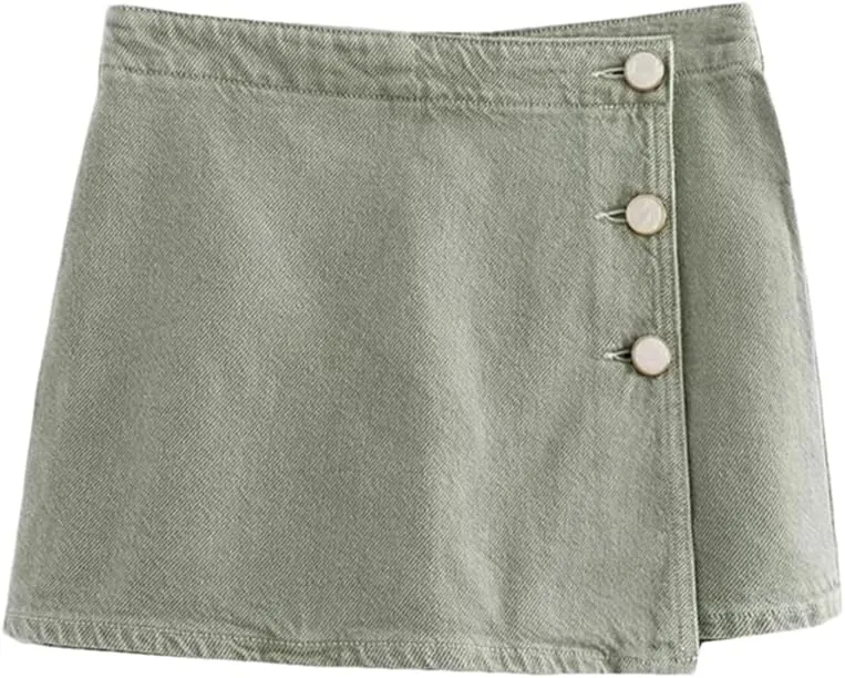 Women's High Waisted Denim Half-Body Style Denim Skirt Pants
