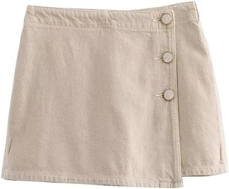 Women's High Waisted Denim Half-Body Style Denim Skirt Pants