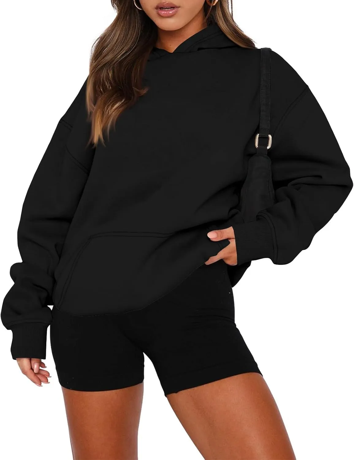 Womens Hoodies Pullover Fleece Lined Oversized Hooded Sweatshirts Teen Girls Sweaters Y2k Hoodie with Pockets