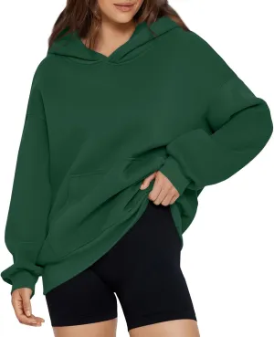 Womens Hoodies Y2k Preppy Oversized Sweatshirt Hooded Fleece Pullover Loose Fit Cute Comfort Hoodie with Pockets