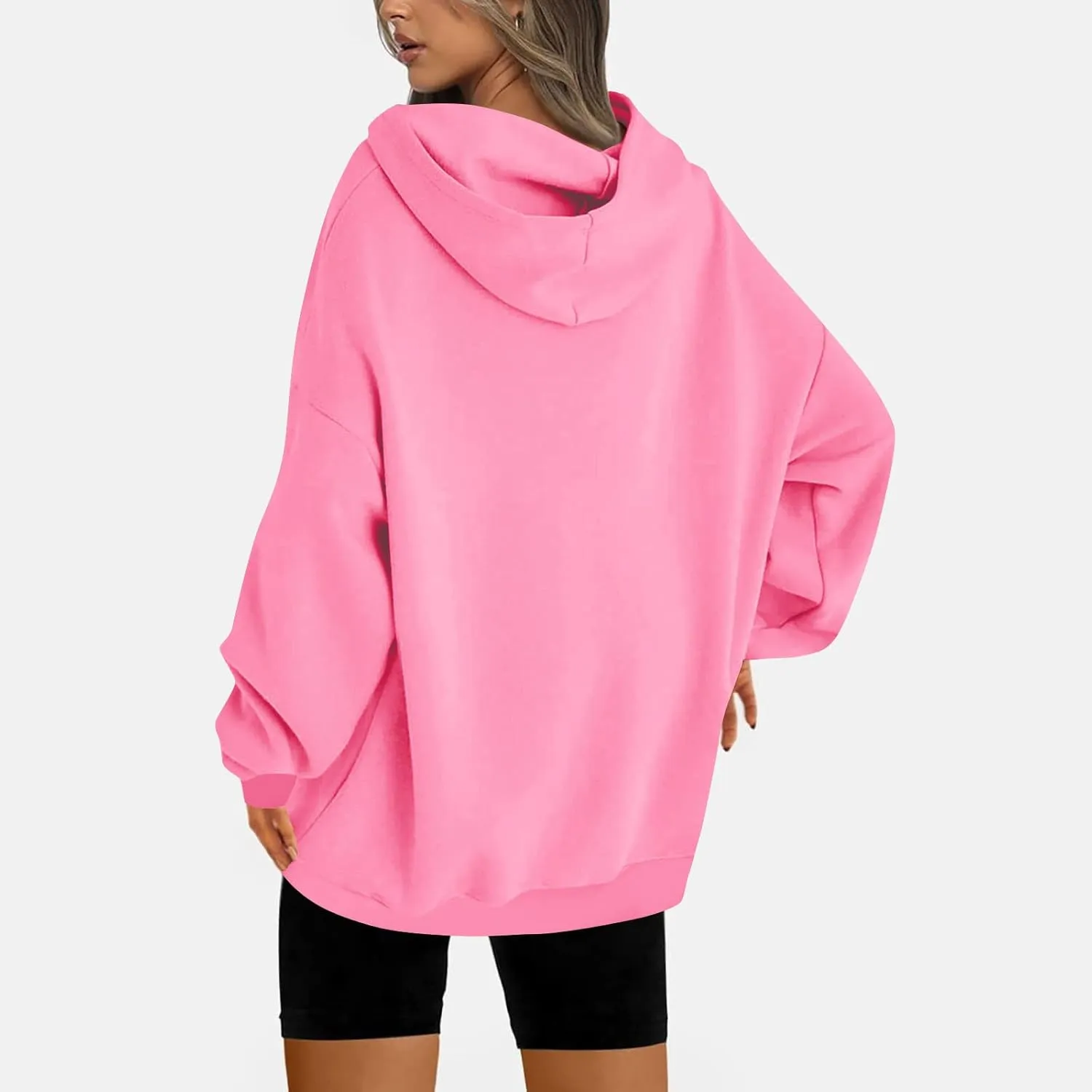 Women's Oversized Hoodies Sweatshirts Fleece Hooded Pullover Cute Sweaters Casual Comfy Fall Baggy Y2K Fashion Tops