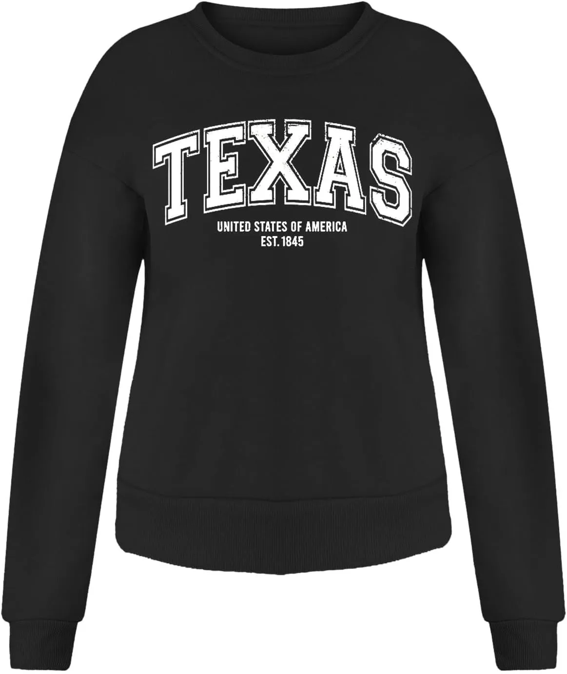 Women's Oversized Sweatshirt TEXAS Print Crewneck Long Sleeve Casual Loose Pullover Tops Comfy Fall Sweater