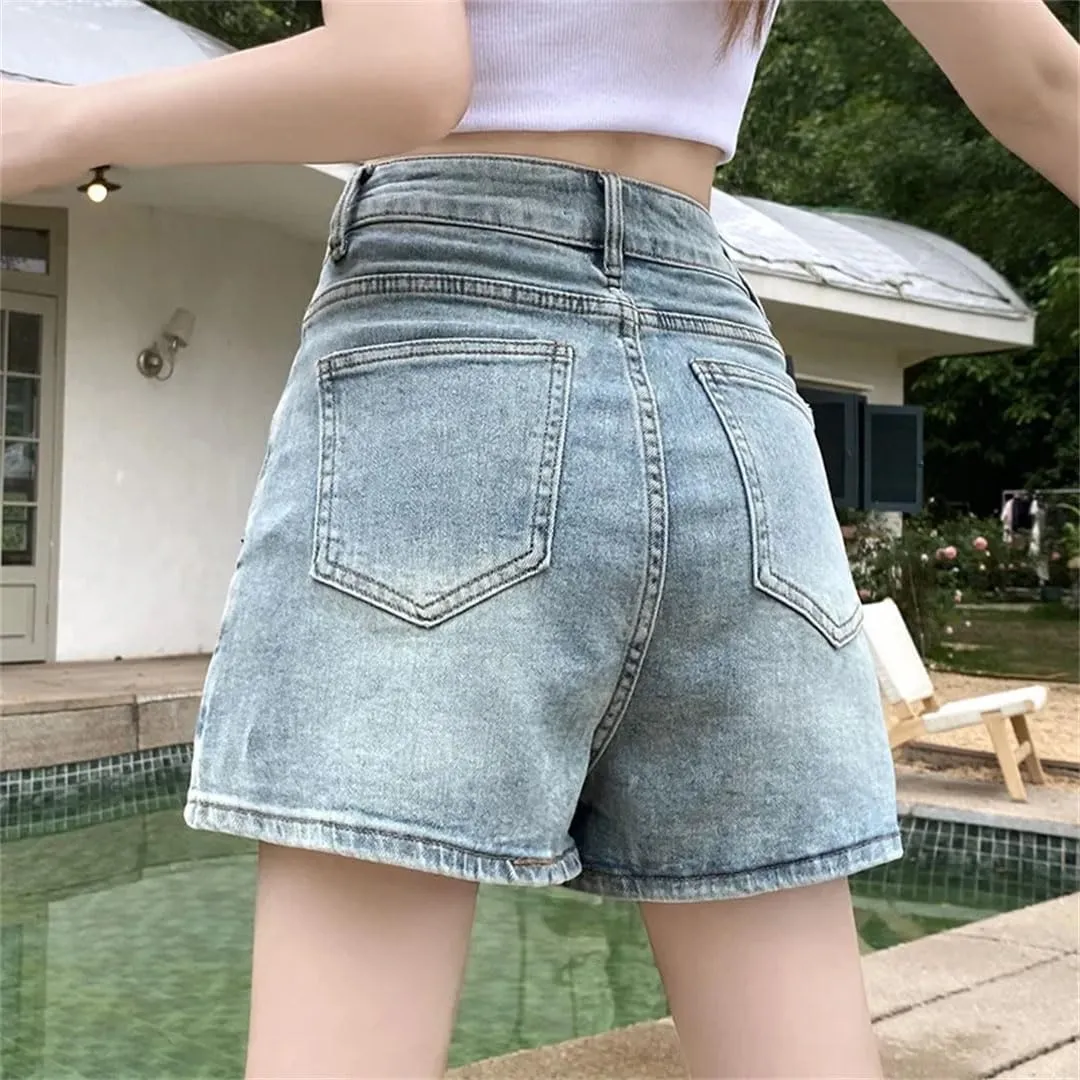 Women's Plus Size High-Waisted Slimming Denim Short Skirt Fashionable Denim Skirt