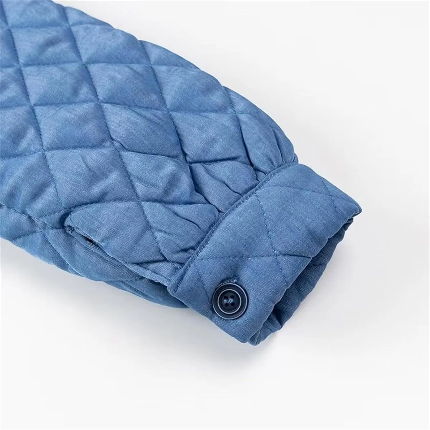 Women's Quilted Lightweight Jackets Bow Tie Front Cropped Jacket Winter Doll Collar Cropped Cotton Padded Coat Jacket