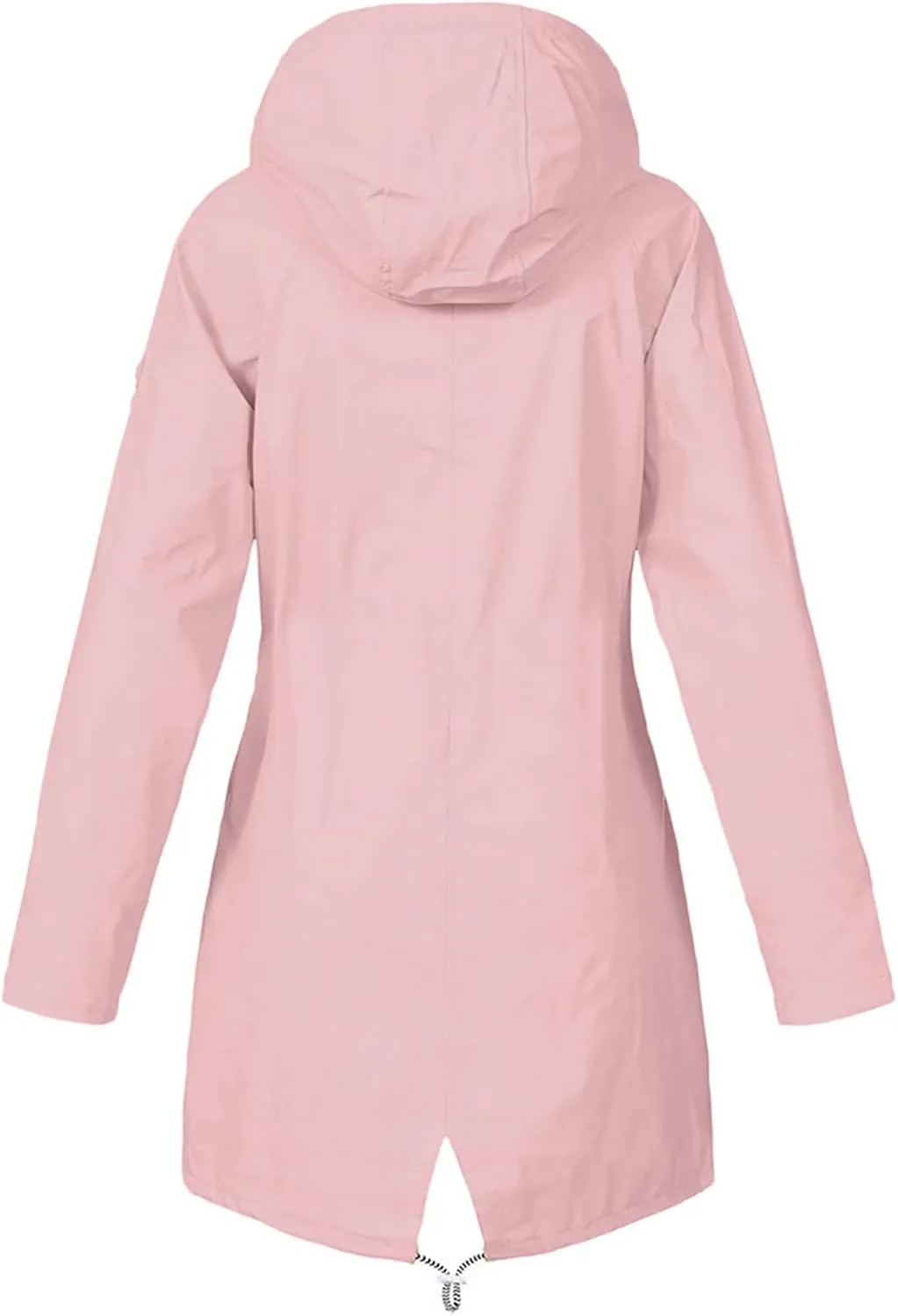 Womens Raincoat Windbreaker Jackets Outdoor Waterproof Lightweight Hooded Rain Coat Windproof Trench Jacket Coat 2024