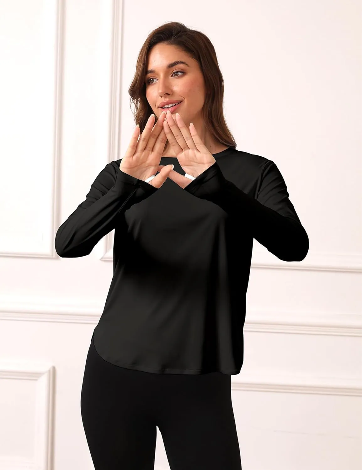 Women's Sun Shirts UPF 50  Protection Shirts Rash Guard Long Sleeve Sun SPF Workout Tops Shirt for Swim Beach Running
