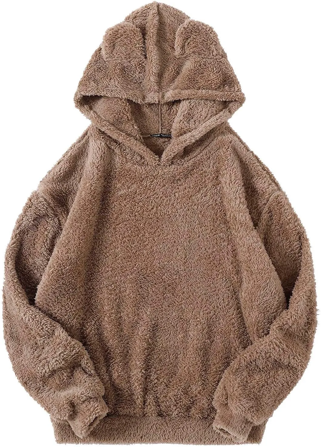 Womens Teddy Hoodies Fuzzy Fleece Shaggy Oversized Sweatshirts Winter Warm Long Sleeve Pullover with Pocket