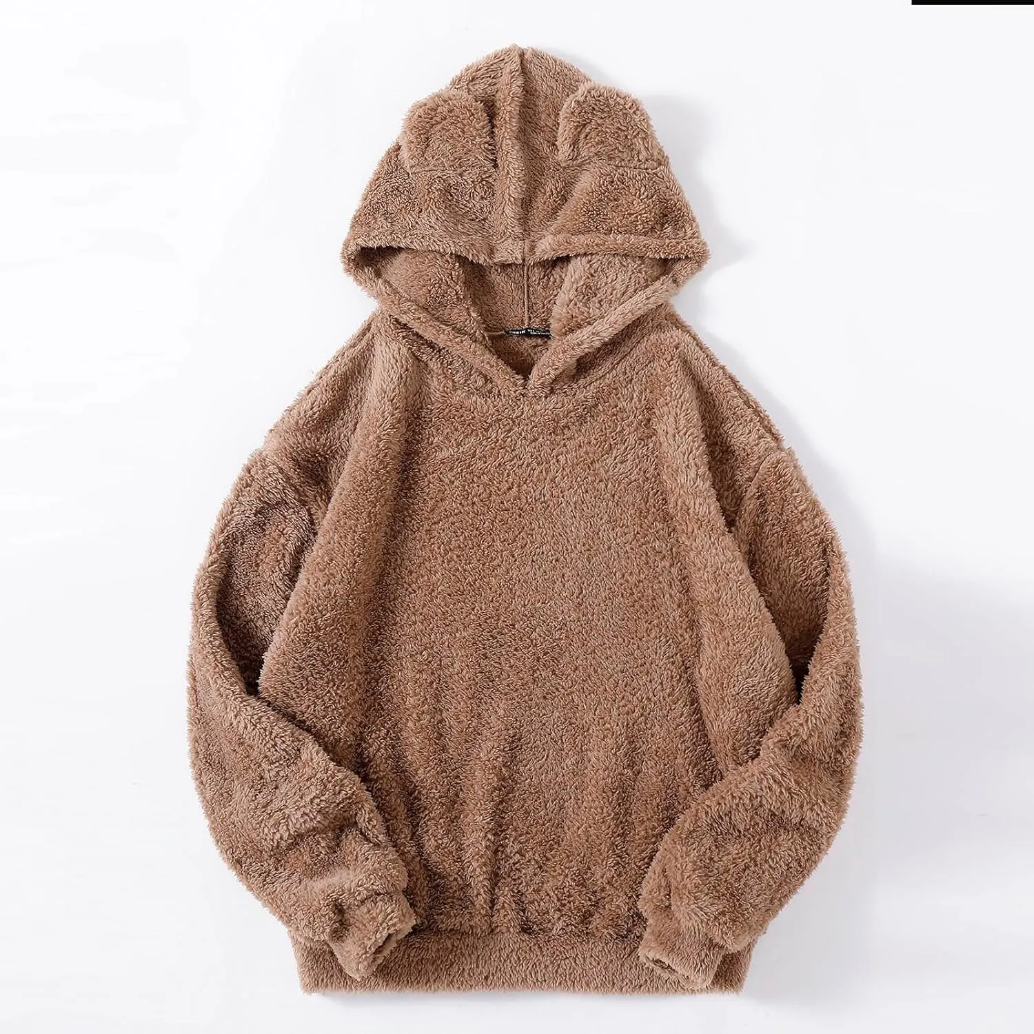 Womens Teddy Hoodies Fuzzy Fleece Shaggy Oversized Sweatshirts Winter Warm Long Sleeve Pullover with Pocket