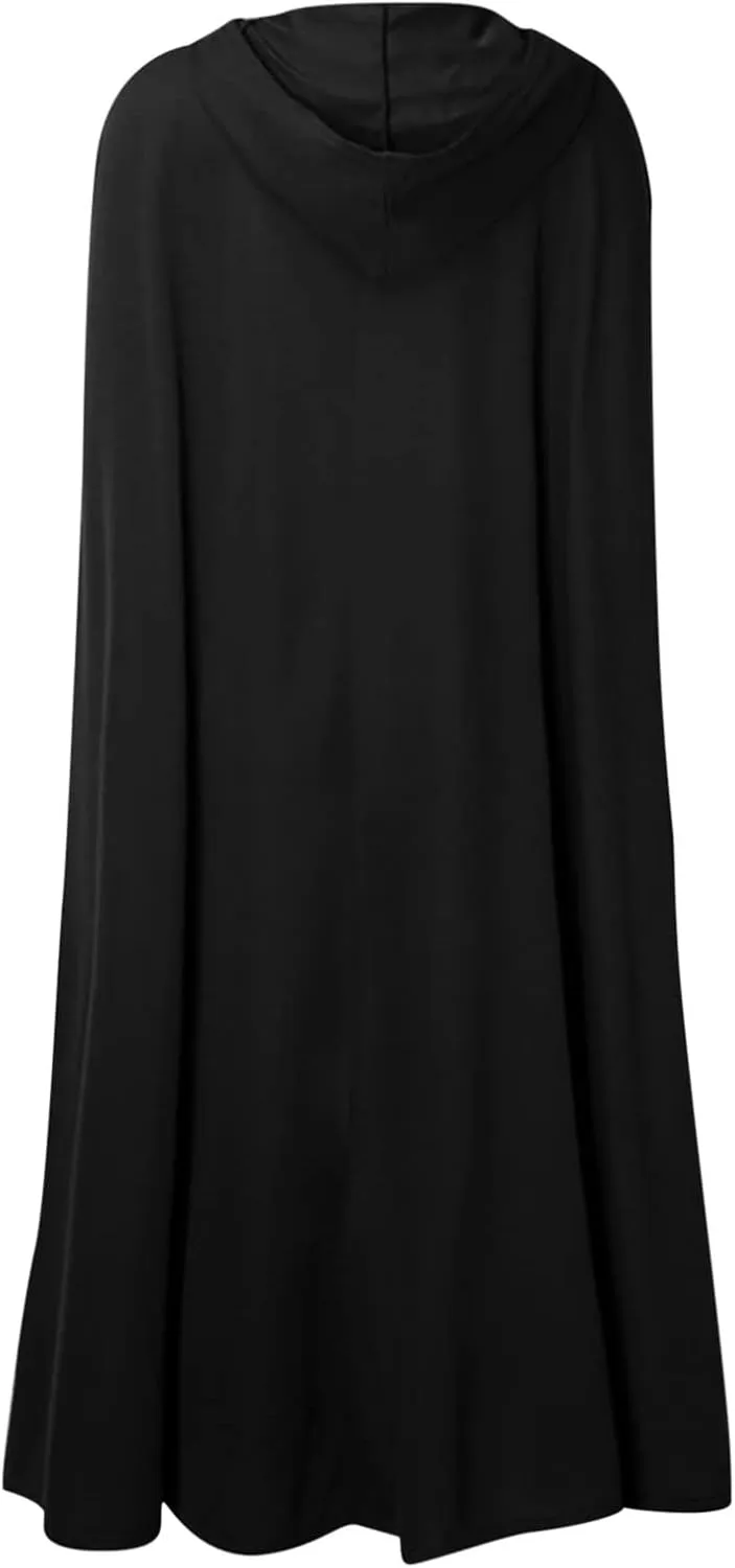Women's Trench Coat Gothic Long Cloak Autumn And Winter Hoodies Robe Wool Blend Hooded Cape Poncho Maxi Cloak Coat