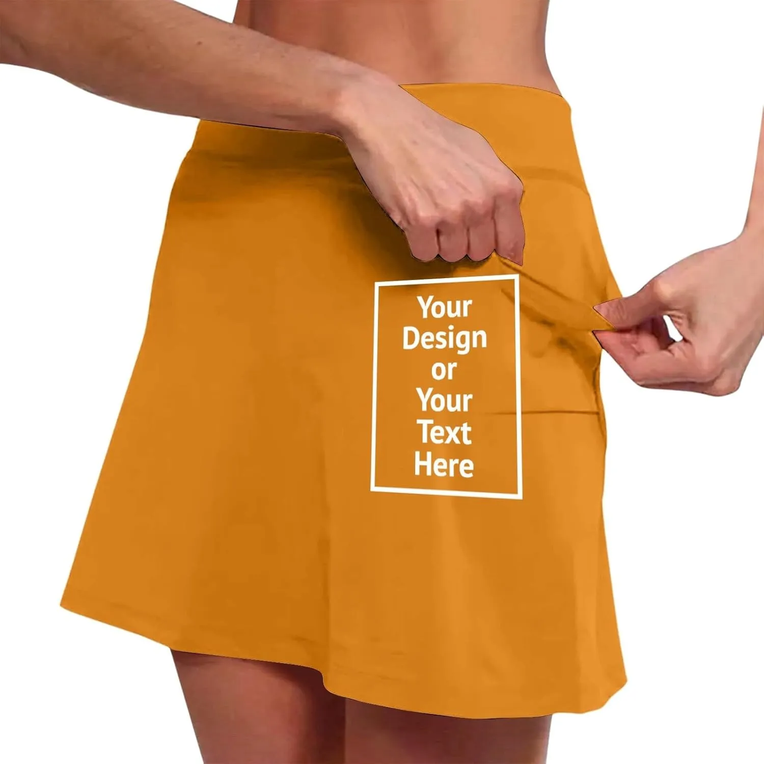 Women's Trendy 2 in 1 Skorts Tummy Control Active Elastic Waist Gym Skirt Shorts Soft Comfy Workout Athletic Shorts