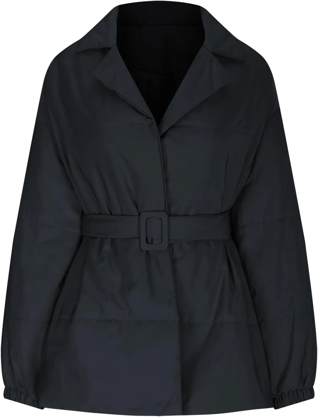 Womens Winter Coats Fashion Belted Puffer Jacket Lightweight Quilted Hooded Long Down Jacket Padded Parka Wrap Coats