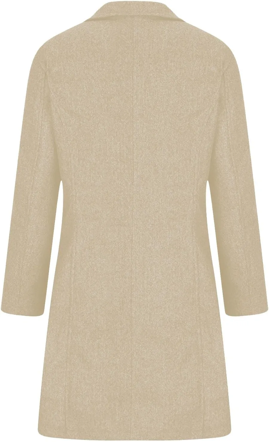 Women's Wool Blend Jackets Stand Collar Single Breasted Pea Coat Winter Fall Casual Business Long Trench Coat Outwear