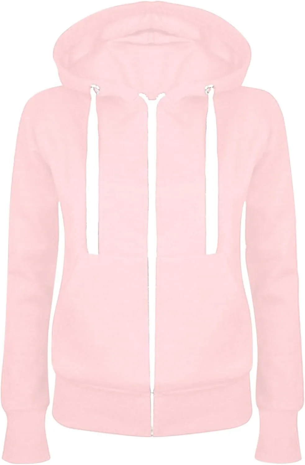 Womens Zip Up Hoodies Casual Comfy Fleece Oversized Sweatshirts Full Zip Pullover Pockets Jacket 2024 Preppy Clothes