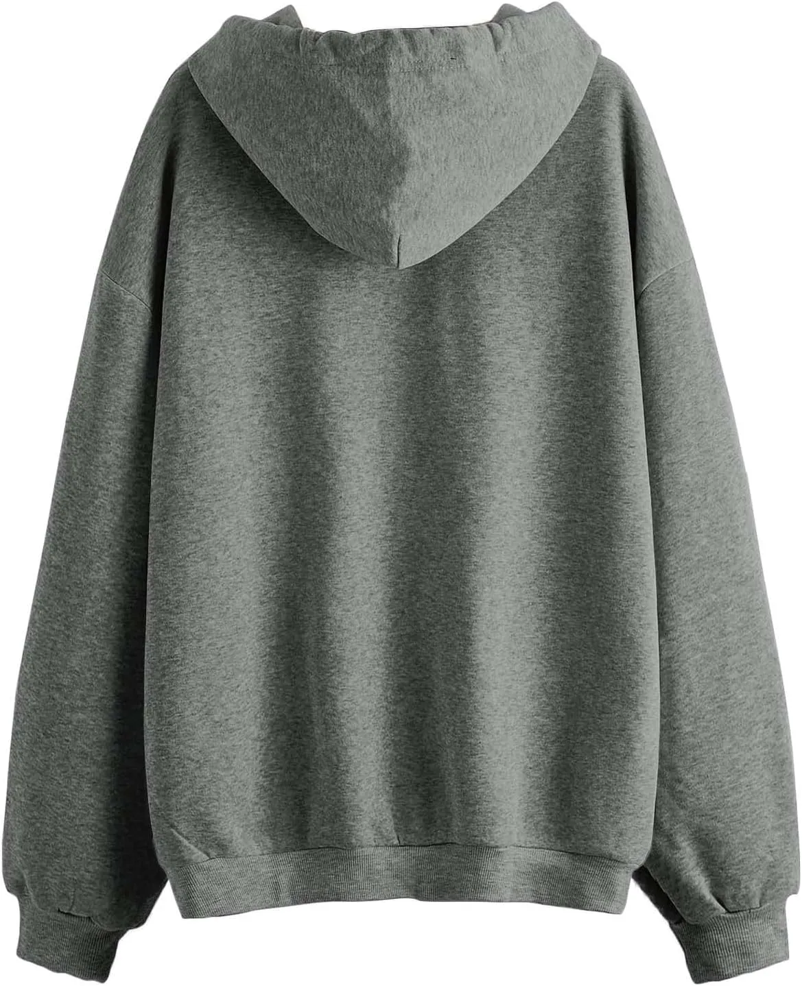 Womens Zip Up Hoodies Long Sleeve Fall Oversized Sweatshirts Casual Plain Fleece Jacket with Pockets Y2K Clothes Outwear