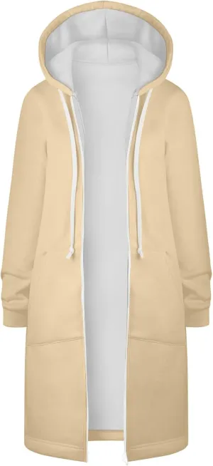 Women's Zip Up Hoodies Oversized Fleece Long Tunic Sweatshirts Casual Long Sleeve 2024 Fall Trendy Jacket Coat