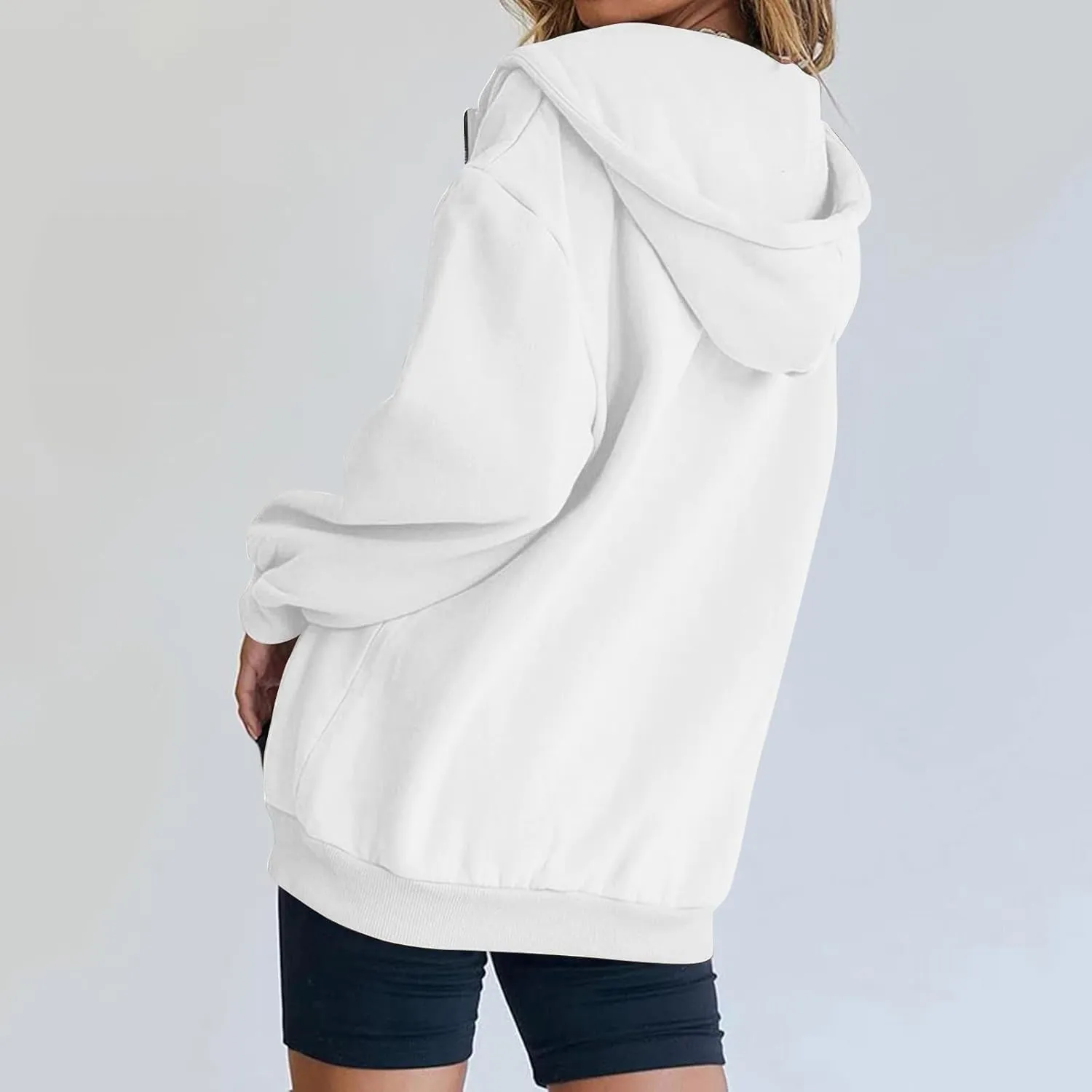 Womens Zip Up Hoodies Trendy Comfy Hooded Fleece Sweatshirt Casual Y2k Fall Jackets Outfits with Pockets 2024