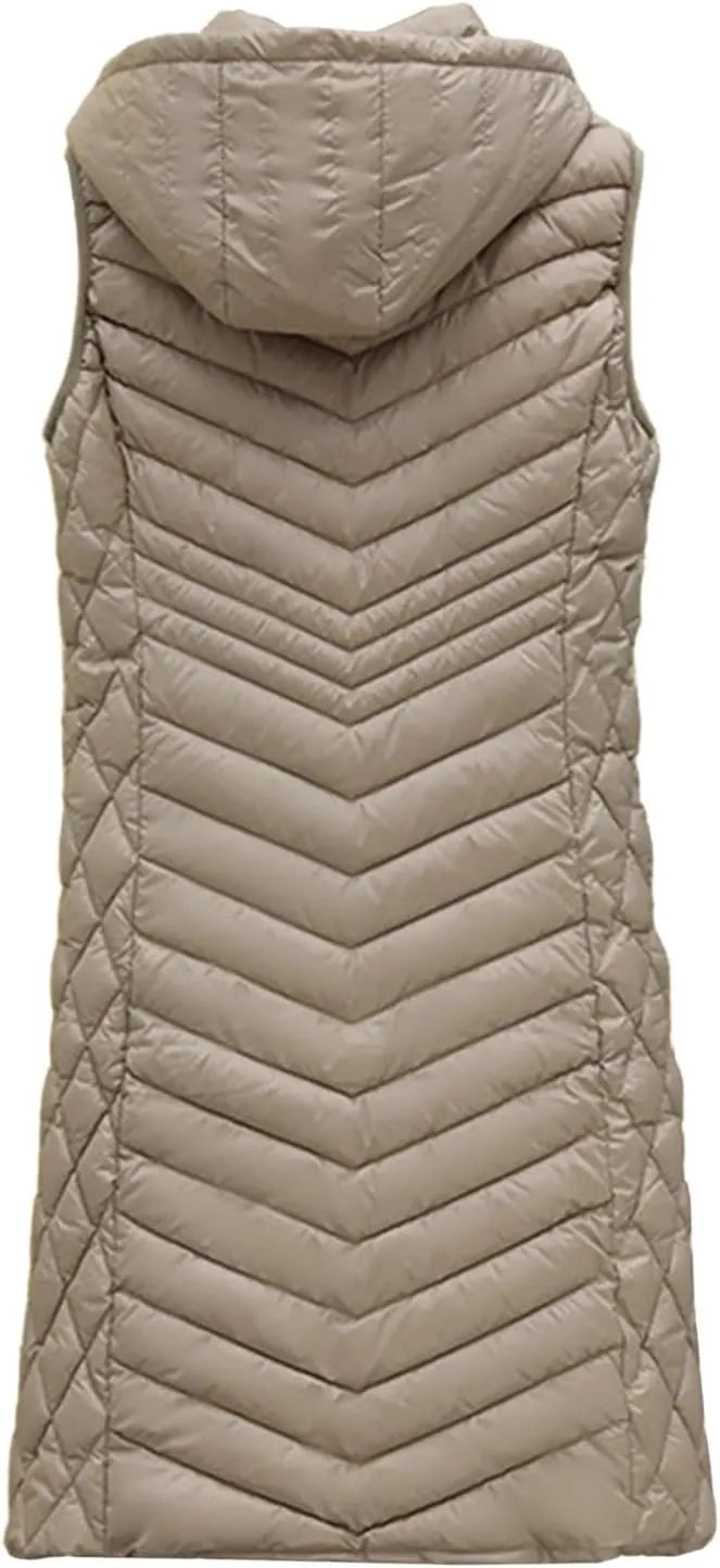 Work Vest For Women Outdoor Fishing Down Vest Utility Safari Travel Vest With Multi Pocket Winter Padded Jacket Coat