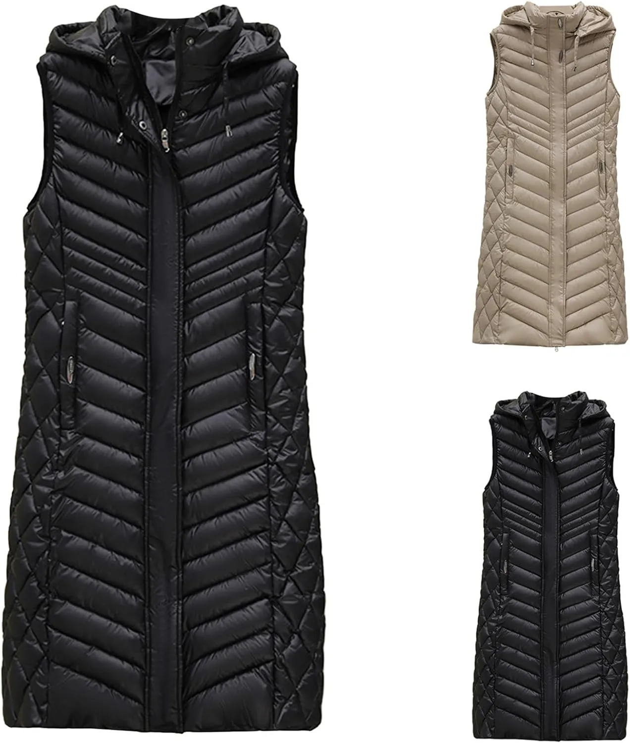 Work Vest For Women Outdoor Fishing Down Vest Utility Safari Travel Vest With Multi Pocket Winter Padded Jacket Coat