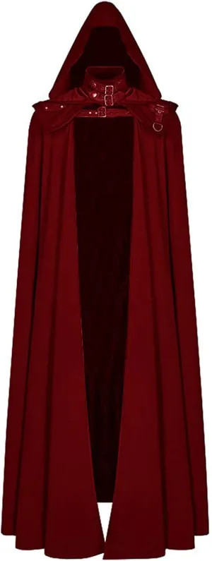 XUNRYAN Mens Cosplay Renaissance Medieval Goth Pirate Vampire Witch Cloak with Hood Robes Cape Coat Christmas Halloween