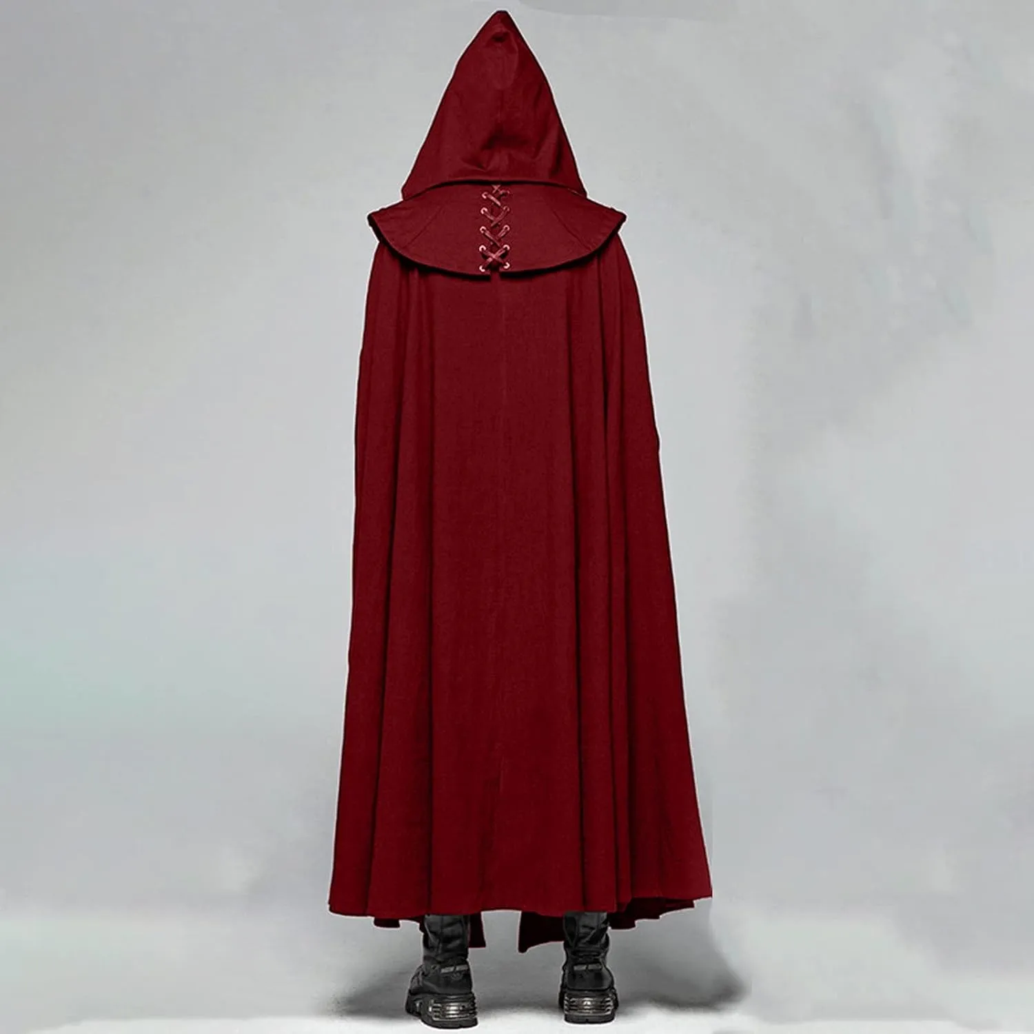 XUNRYAN Mens Cosplay Renaissance Medieval Goth Pirate Vampire Witch Cloak with Hood Robes Cape Coat Christmas Halloween