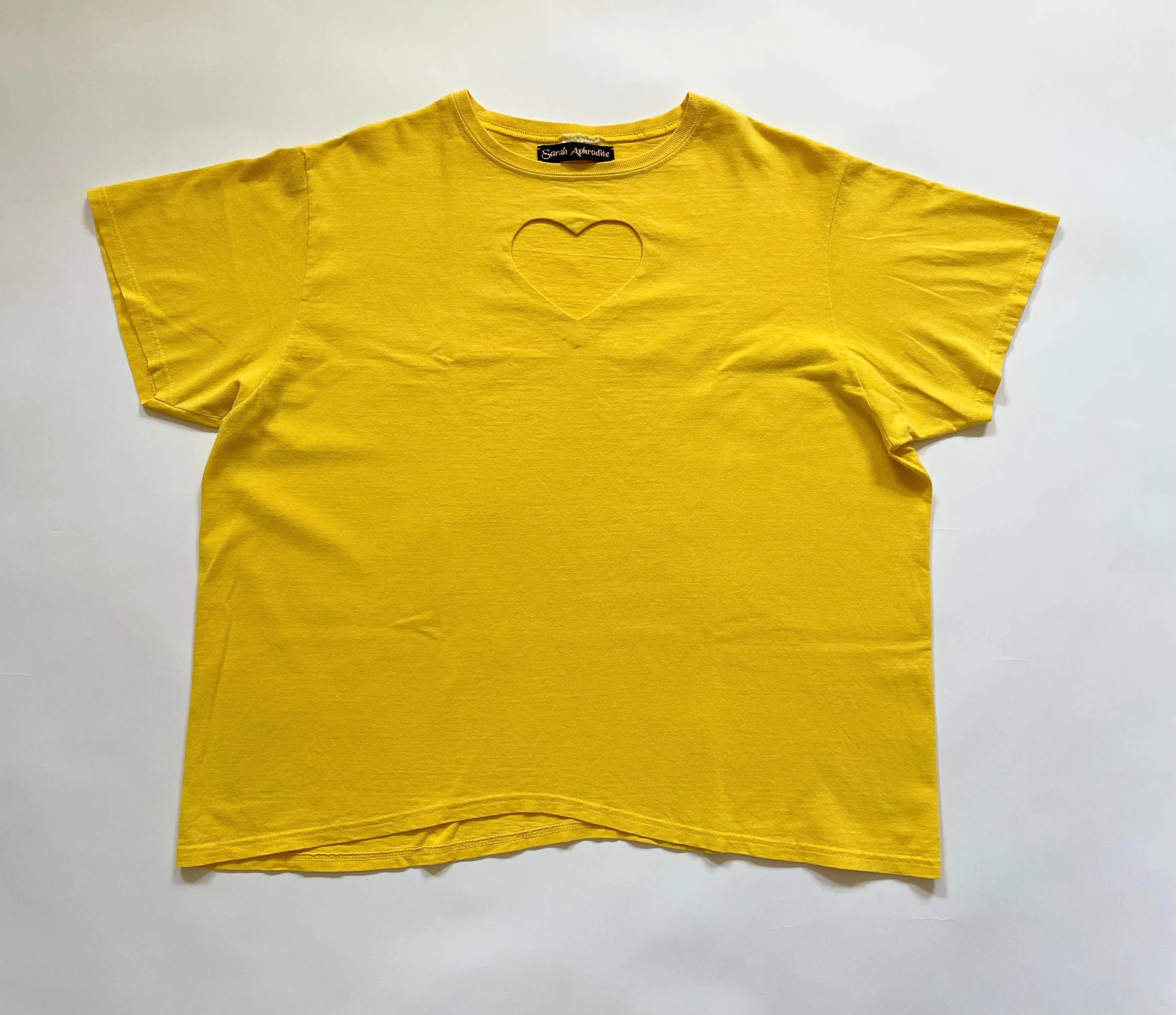 YELLOW HEART CUT-OUT TEE