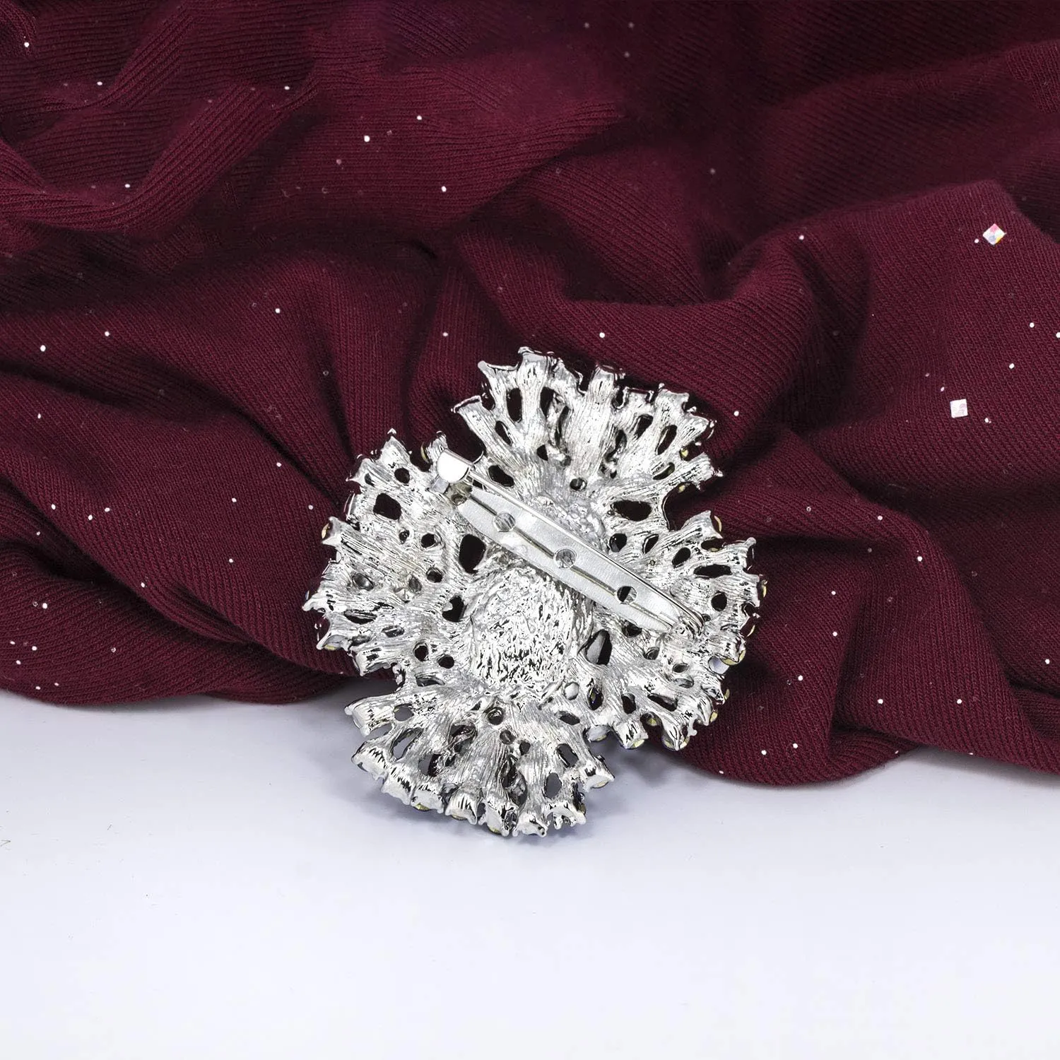 YOQUCOL Vintage Austrian Crystal Rhinestone Cross Flowers Shaped Brooch Pin Elegant Jewelry for Women Girls