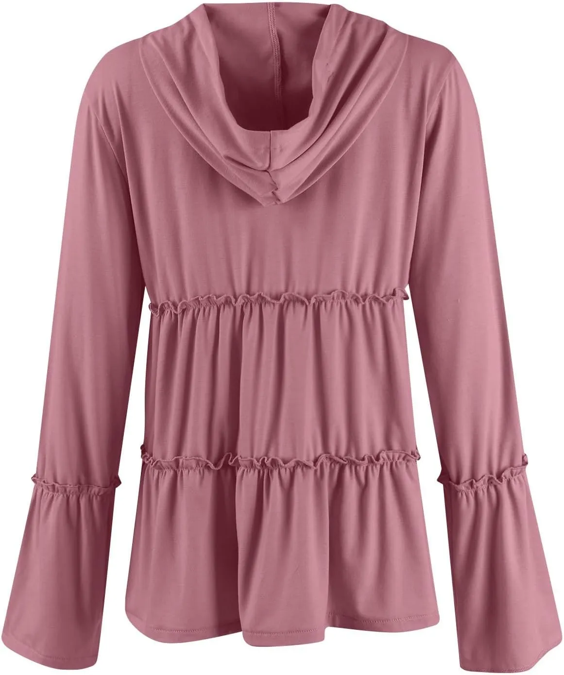 Zip Up Hoodie Women Casual Peplum Lightweight Athletic Sweat Zip Up Jackets Cute Tiered Ruffle Sweatshirt Hoodies