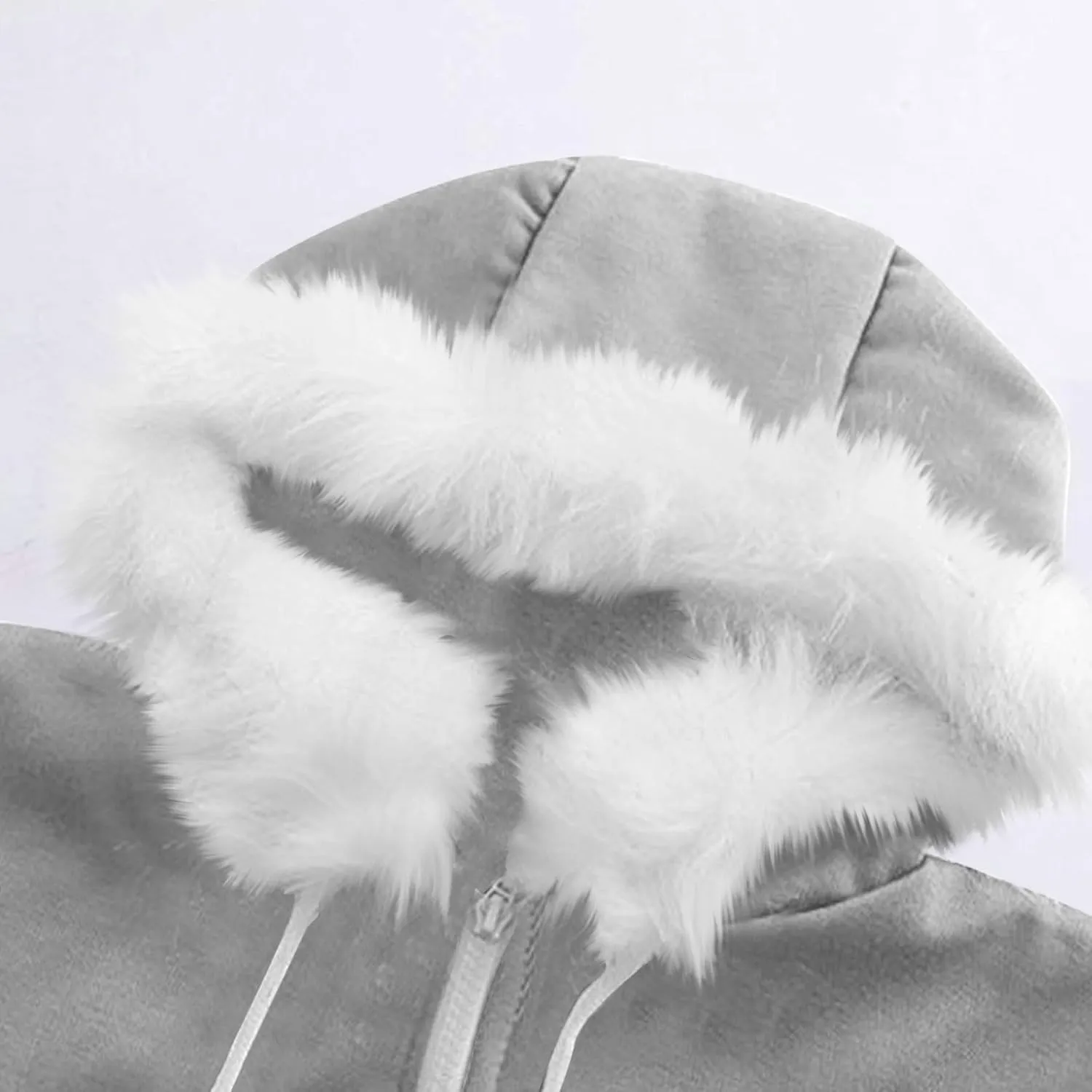 Zip Up Hoodie Women Fleece Lined Zip Up Jackets Casual Loose Drawstring Plain Hooded Sweatshirt with Pockets