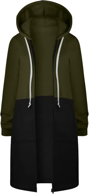 Zip Up Hoodies for Women 2024 Fall Oversized Sweatshirts Long Sleeve Hooded Lightweight Long Jackets with Pockets