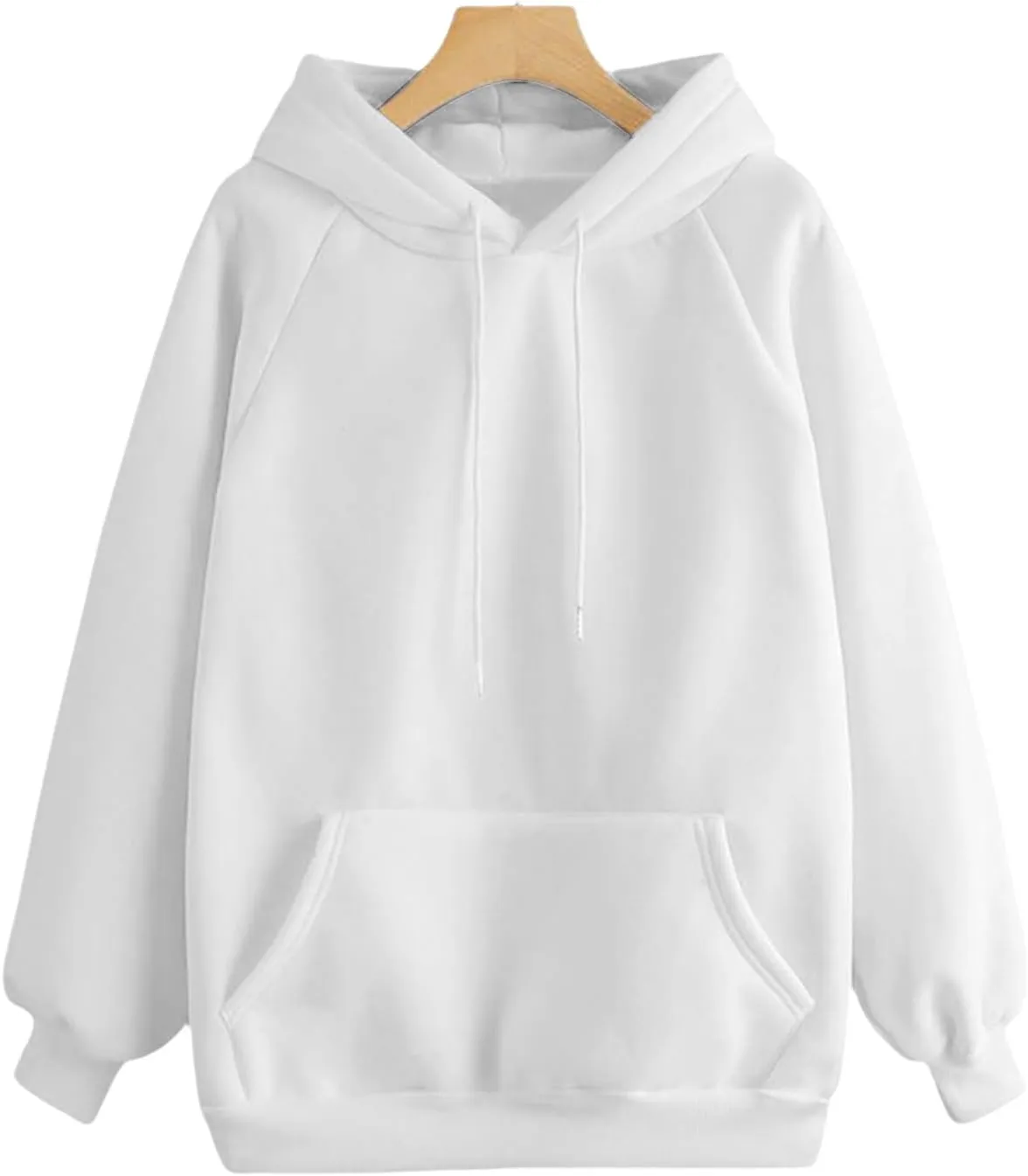 ZWRXW Women's Oversized Hoodies Drawstring Long Sleeve Basic Sweatshirt Casual Loose Fleece Pullover Trendy Teens Preppy Tops